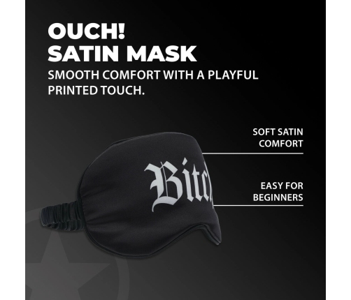 Bijoux Indiscrets Printed Satin Mask Black - Elegant Blindfold Accessory