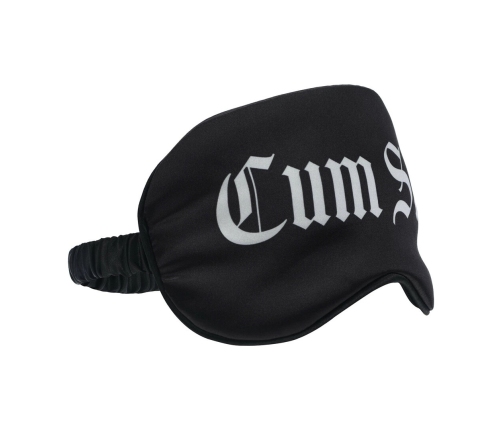 Ouch! Satin Eye Mask Black - Soft Printed Blindfold Adjustable Strap