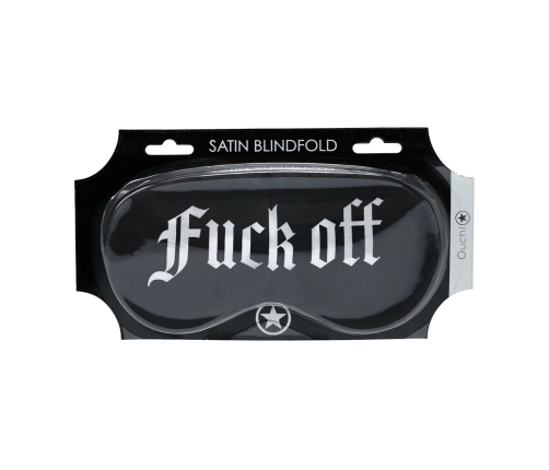 Shots Fuck Off Satin Eye Mask Black - Soft Adjustable Sleep Mask