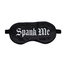 Spank Me Printed Satin Mask Black - Elegant Sensory Play Eye Cover Spank Me Printed Satin Mask Black - Elegant Sensory Play Eye Cover