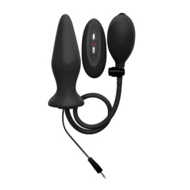 Ouch! Vibrating Inflatable Silicone Plug Black - Adjustable Size System