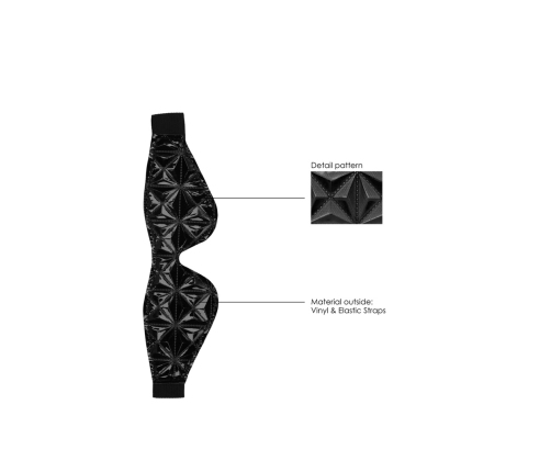 Ouch! Faux-Leather Diamond Pattern Eye Mask Black 19.5cm
