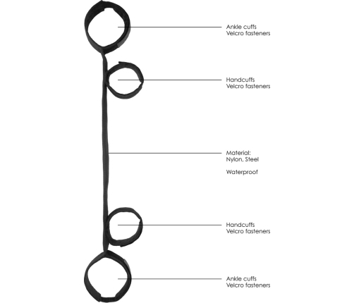 Spreader Bar with Hand and Ankle Cuffs