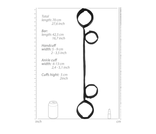 Spreader Bar with Hand and Ankle Cuffs