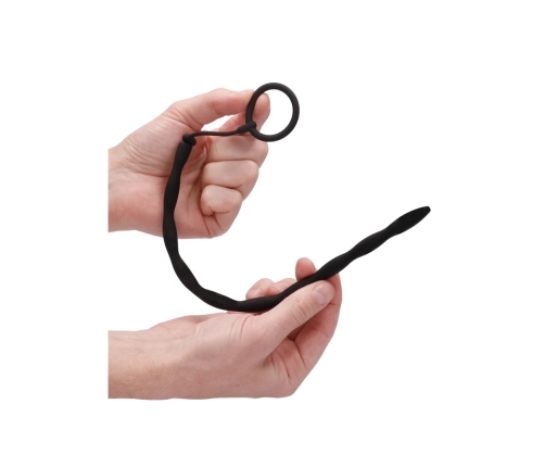 OUCH! Silicone Plug & Support Ring Set, 30 cm, Medical Grade, Black