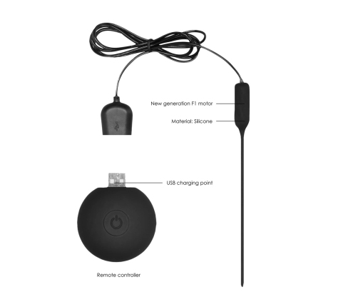 OUCH! Silicone Vibrating Intimate Probe Rechargeable with Remote 13.5cm