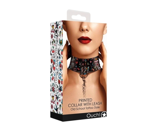 Printed Collar With Leash