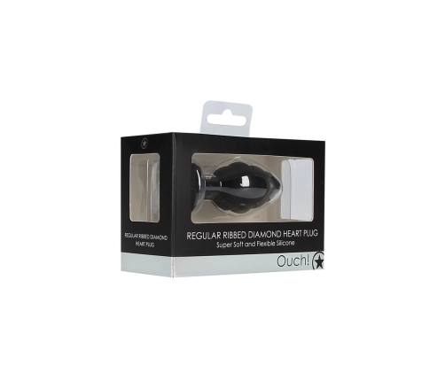 Ribbed Diamond Heart Plug - Regular