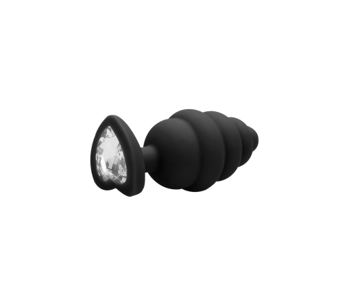 Ribbed Diamond Heart Plug - Large