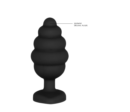 Ribbed Diamond Heart Plug - Large