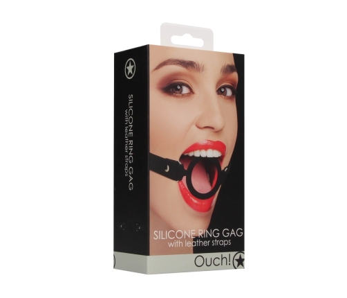 Silicone Ring Gag with Leather Straps