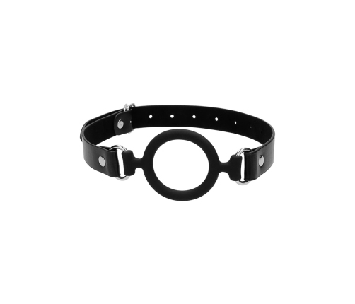 Silicone Ring Gag with Leather Straps