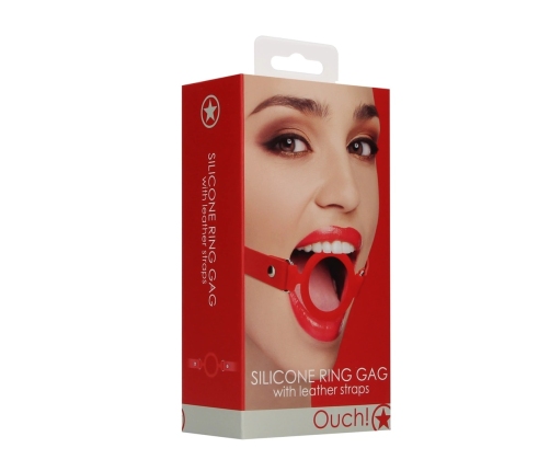 Silicone Ring Gag with Leather Straps