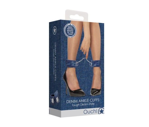 Ouch! Denim Ankle Cuffs Adjustable Soft Padded Blue 29cm