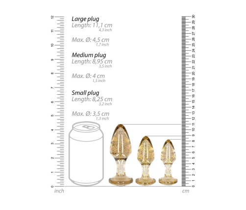 EasyToys Acrylic Anal Plug Set 3 Sizes - Transparent, Smooth Surface