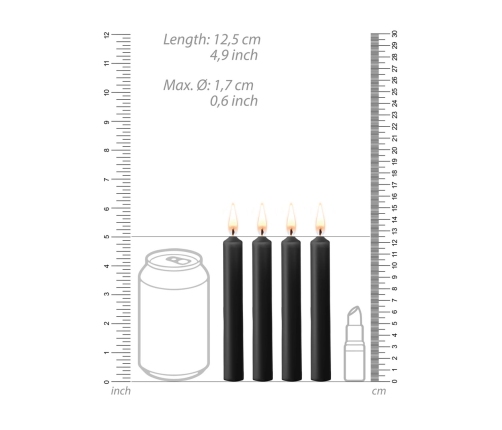 Teasing Wax Candles - 4 Pieces - Black