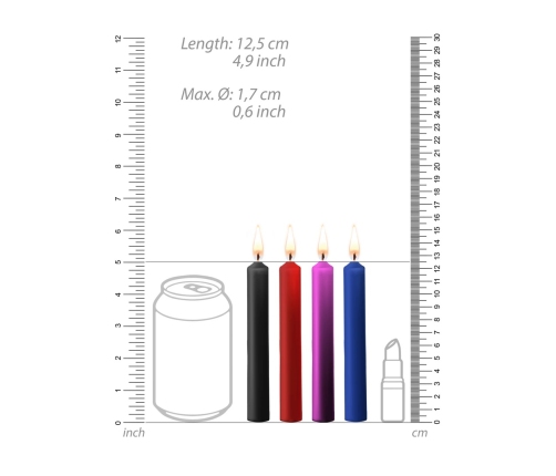 Teasing Wax Candles - 4 Pieces - Multicolor