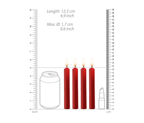 Teasing Wax Candles - 4 Pieces - Red