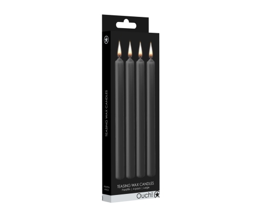 Teasing Wax Candles - 4 Pieces - Large - Black
