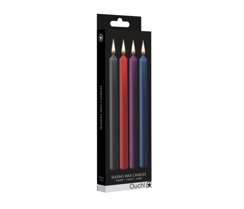 Teasing Wax Candles - 4 Pieces - Large - Multicolor