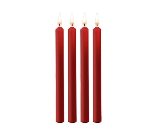 Teasing Wax Candles - 4 Pieces - Large - Red