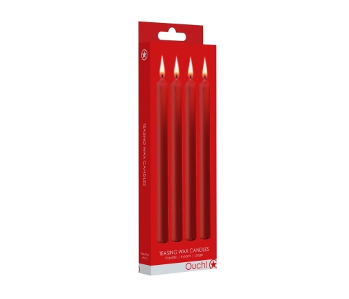 Teasing Wax Candles - 4 Pieces - Large - Red