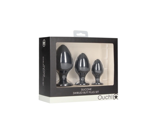 Swirled Butt Plug Set - Black