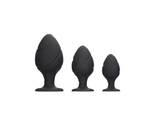 Swirled Butt Plug Set - Black