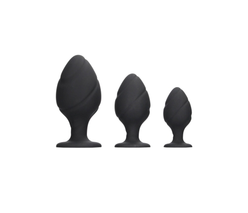 Swirled Butt Plug Set - Black