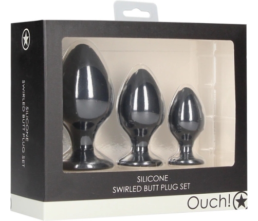 Swirled Butt Plug Set - Black