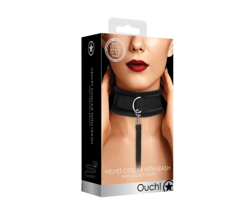 Velvet Adjustable Collar with Leash