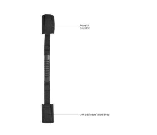 Ouch! Adjustable Velcro Handcuffs with Ergonomic Handle - Black