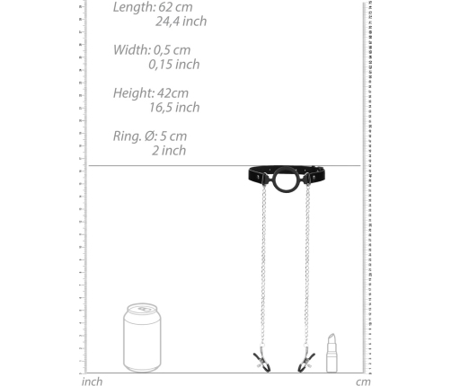 O-Ring Ball Gag with Nipple Clamps