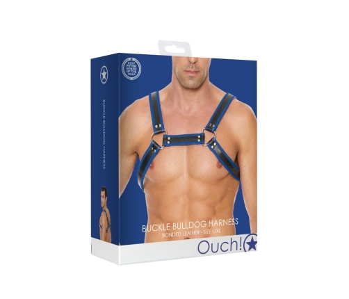 Leather Bulldog Harness with Buckles - L/XL