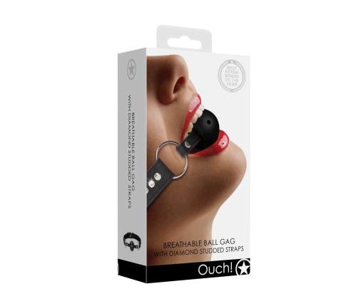 Breathable Ball Gag with with Diamond Studded Straps