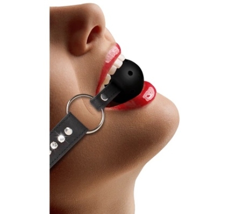 Breathable Ball Gag with with Diamond Studded Straps