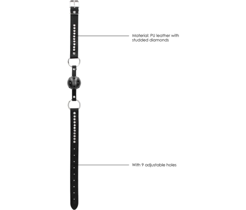 Breathable Ball Gag with with Diamond Studded Straps
