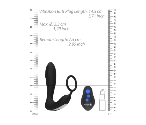 E-stim Vibrating Butt Plug  Cockring