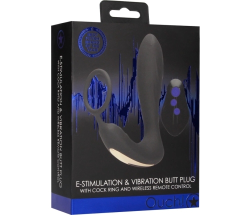 E-stim Vibrating Butt Plug  Cockring