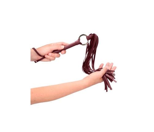 OUCH Halo Gold Leather Look Flogger - Elegant Anatomic Handle, 45 cm