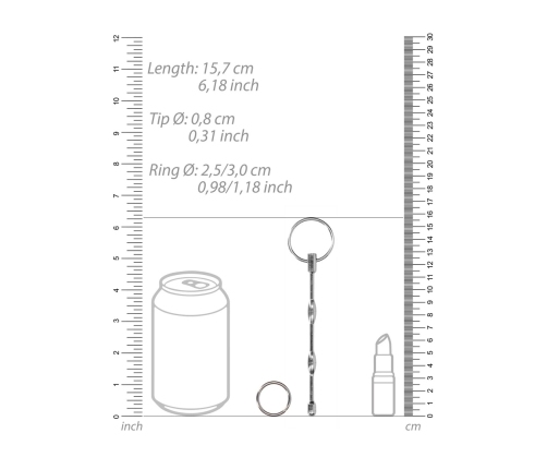 Mystim Ribbed Stainless Steel Urethral Sounding Rod 8 mm