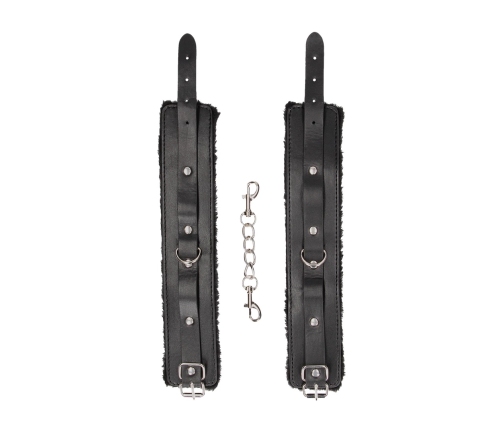 Plush Bonded Leather Ankle Cuffs