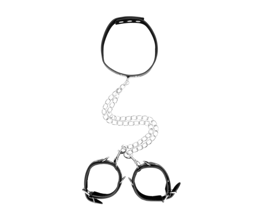 Bonded Leather Collar with Hand Cuffs