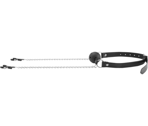 Breathable Ball Gag with Nipple Clamps