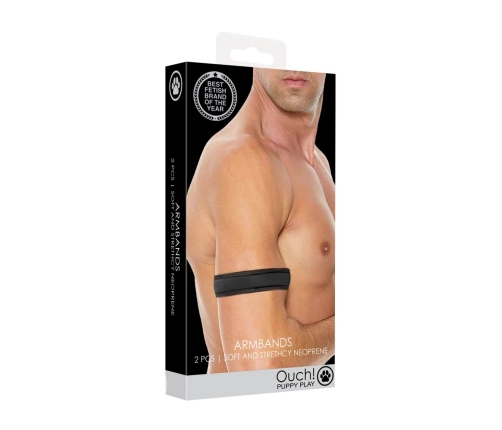 OUCH! Neoprene Wristbands Adjustable Black - Durable Role Play Accessory