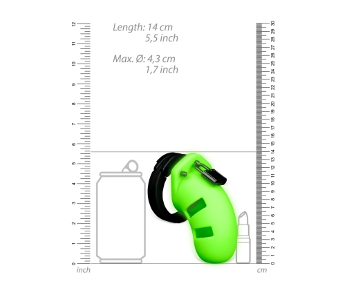 Model 20 Chastity Cage - Glow in the Dark - 4 / 9 cm