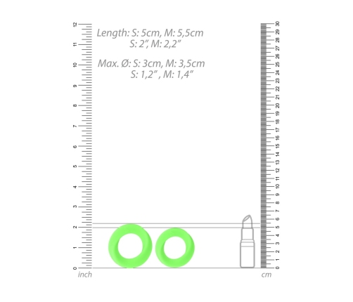 Cockring Set - Glow in the Dark - 2 Pieces