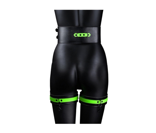Thigh Cuffs with Belt and Handcuffs - Glow in the Dark - L/XL