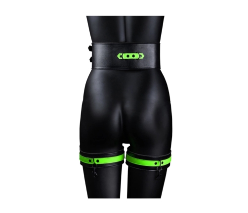 Thigh Cuffs with Belt and Handcuffs - Glow in the Dark - L/XL