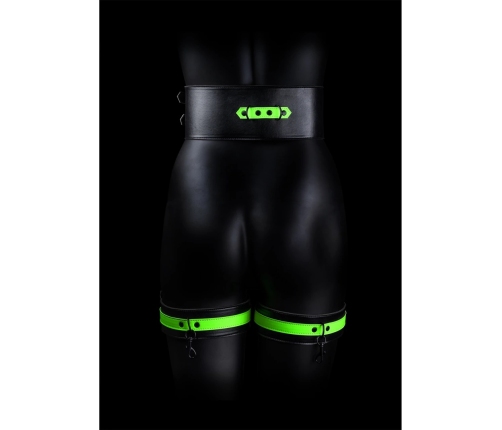 Thigh Cuffs with Belt and Handcuffs - Glow in the Dark - L/XL